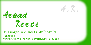 arpad kerti business card